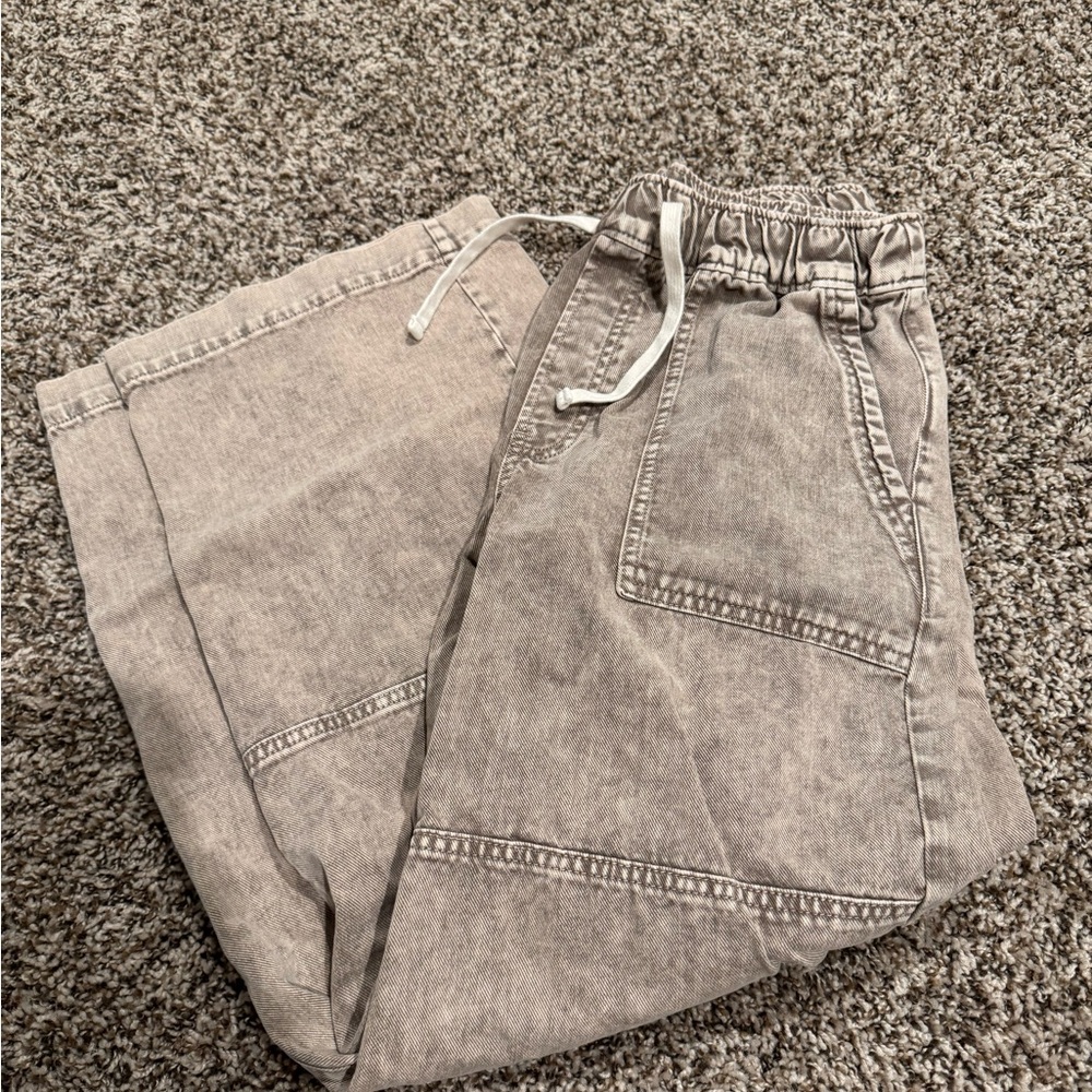 GAP Tan High-Rise Wide-Leg Pants Medium